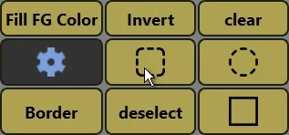The gesture preview overlay: nine brush and action icons arranged around the cursor